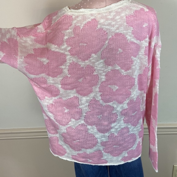 Floral sweater pink/white lightweight - Picture 4 of 6